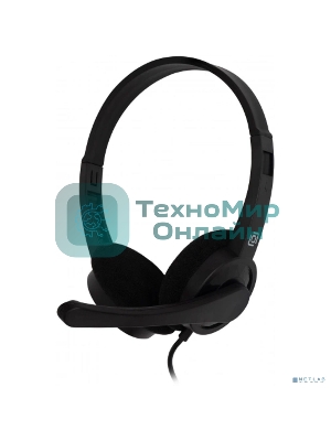 Гарнитура проводная с микрофоном Оклик HS-M600 черный 1.8м накладные оголовье (1900372)