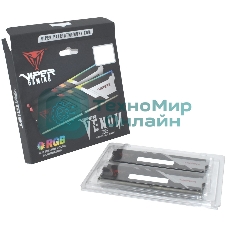 Оперативная память Patriot Viper Venom, DDR5, 64GB (2x32GB), 5600MHz, CL40, DIMM, с радиаторами, RGB, черный