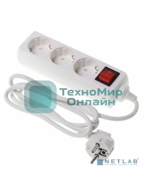 Сетевой фильтр Buro BU-PS3.1/W 1.5 м, 3 розетки, белый (пакет ПЭ)