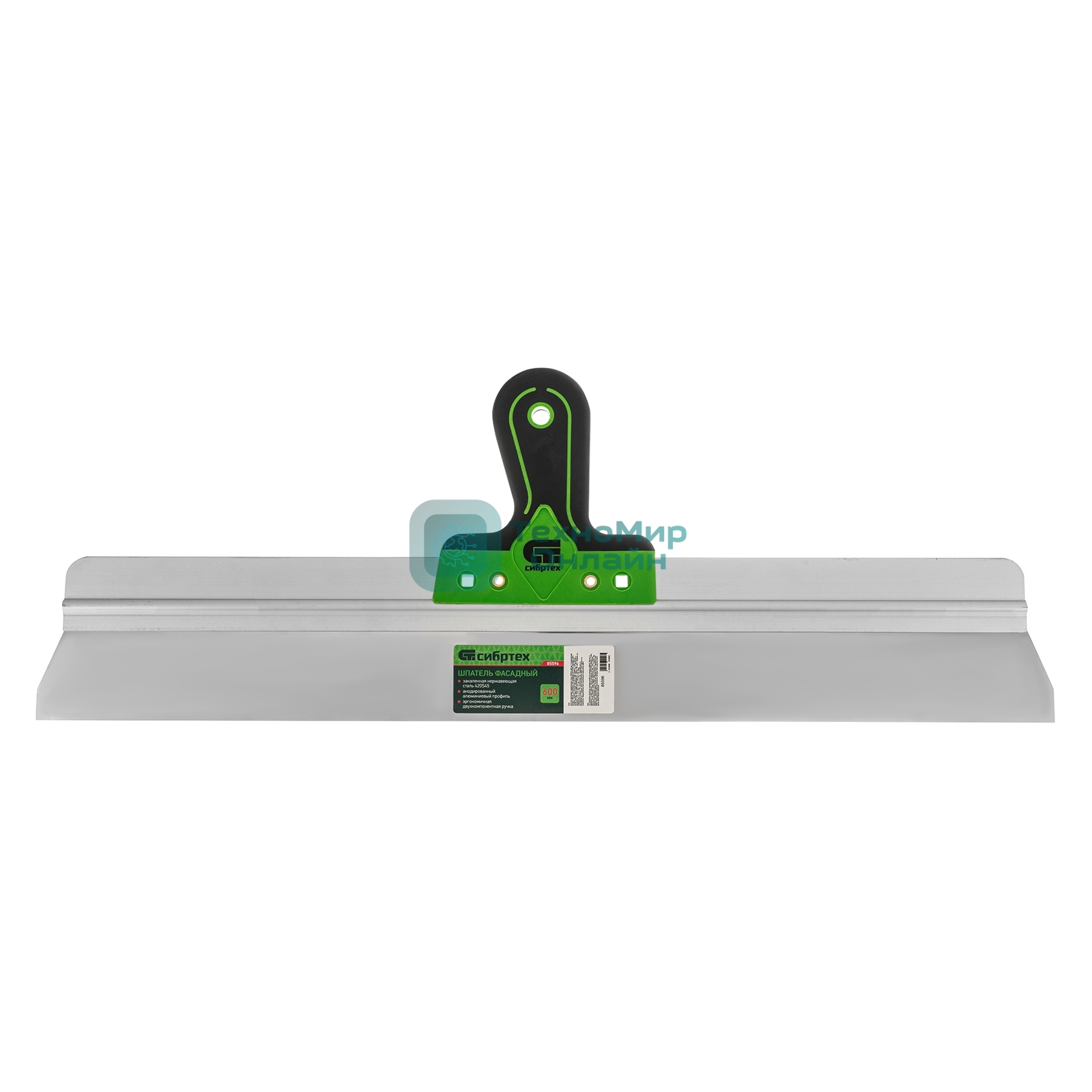 Шпатель фасадный Сибртех нержавеющая сталь 420S45, 600 мм, двухкомпонентная рукоятка