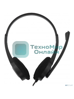 Гарнитура проводная с микрофоном Оклик HS-M600 черный 1.8м накладные оголовье (1900372)