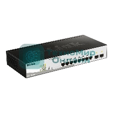 Коммутатор настраиваемый L2 PoE-коммутатор, 8x1000Base-T PoE, 2х1000Base-X SFP, PoE-бюджет 65 Вт, упрощенный интерфейс CLI