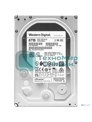 Жесткий диск Western Digital 6Tb 7200rpm HGST SATA-III 0B36039 HUS726T6TALE6L4 Ultrastar 7K6 256Mb 3.5