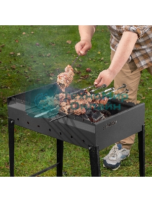 Мангал Palisad Camping сварной, 605х375х138/640 мм, сталь 2 мм