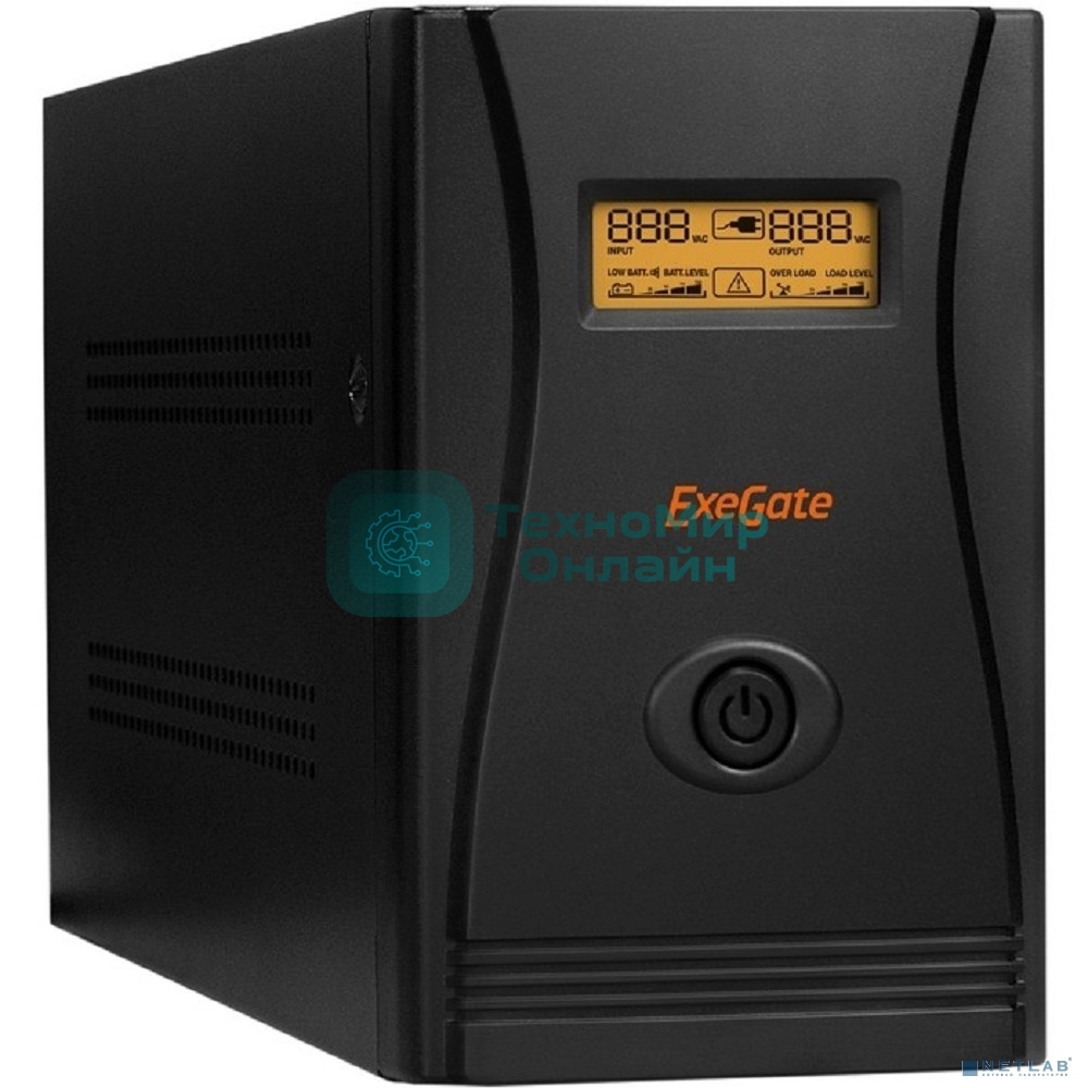 Источник бесперебойного питания ExeGate EP285519RUS SpecialPro Smart LLB-2000.LCD.AVR.EURO.RJ.USB 2000VA/1200W, LCD, AVR, 4 евророзетки, RJ45/11, USB, черный