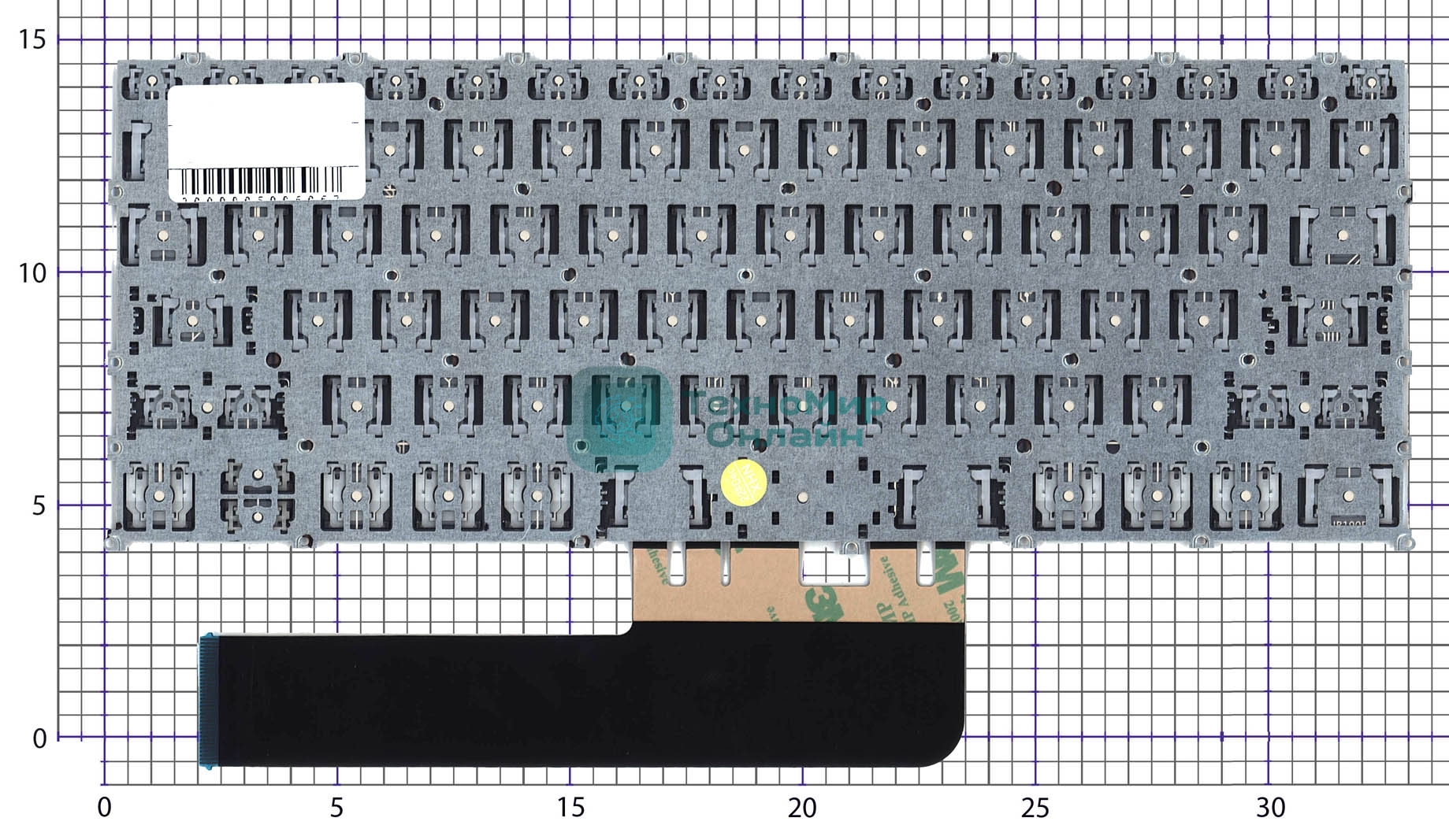 Клавиатура для ноутбука Lenovo Flex 5-14 серая без подсветки