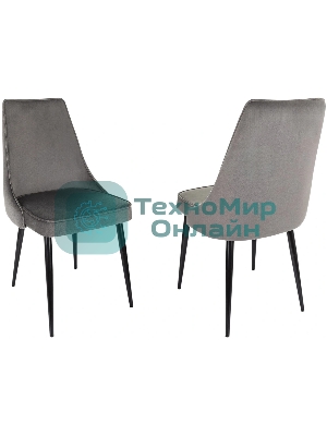 Стул для дома Бюрократ CH-K4_2 комплект 2 шт т. серый Holland 18 металл черный на ножках