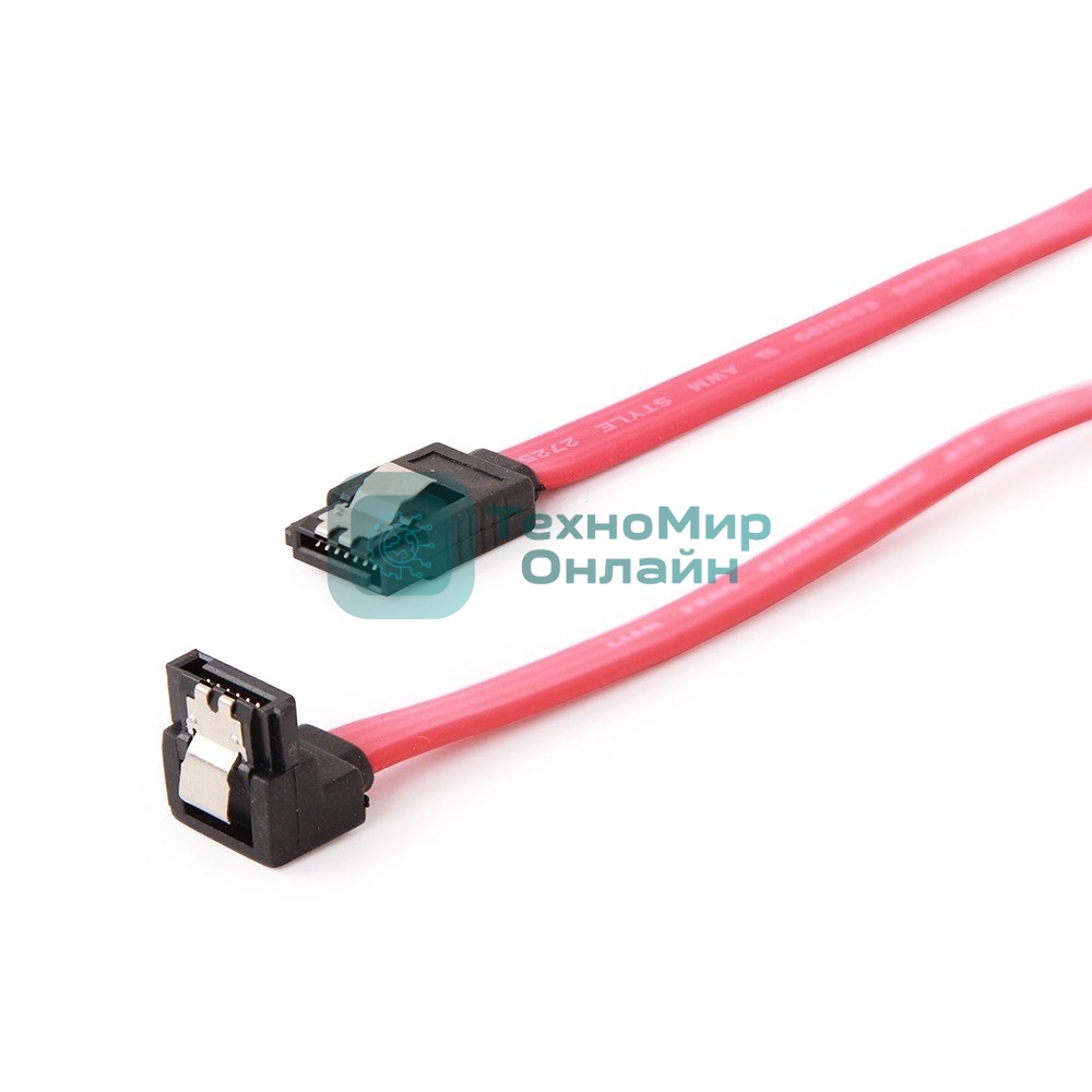 Кабель интерфейсный SATA Cablexpert CC-SATAM-DATA90, 50 см, угловой разъем, 7pin/7pin, защелка, пакет