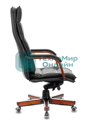 Кресло Бюрократ T-9927WALNUT/BLACK черный, кожа