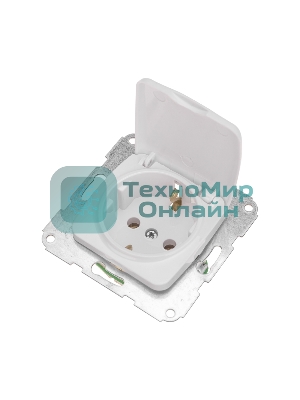 Розетка Kranz 1-ая керамика DEA с/з с крышкой с/у 16А мех. белый