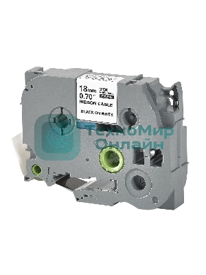 Кассета с лентой S'OK by Sakura Printing TZEFX241 для Brother, черный на белом, 18мм/8м, наклейка