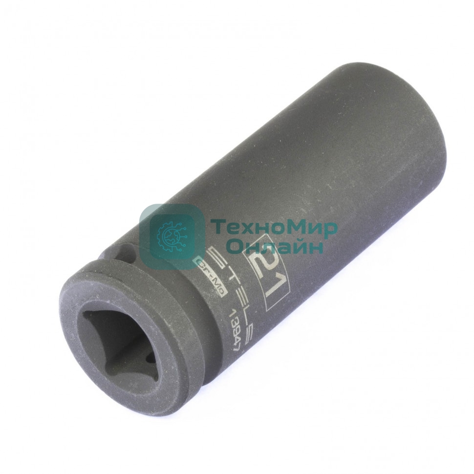 Головка ударная удлиненная шестигранная Stels 21 мм, 1/2