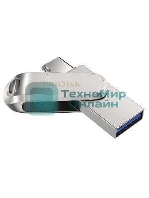 Флешка USB SanDisk Ultra Dual Luxe (SDDDC4-512G-G46), 512Gb, USB 3.2 Gen 1/USB Type-C, R/W 400/150, серебристый