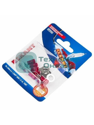 Наконечник кольцевой Rexant изолированный, ø6.5 мм, 0.5-1.5 мм², НКи 1.5-6/НКи 1,25-6/RV1.25-6, красный, в упак. 10 шт.