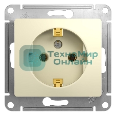 Механизм розетки 1-м СП Glossa 16А с заземл. беж. SchE GSL000243