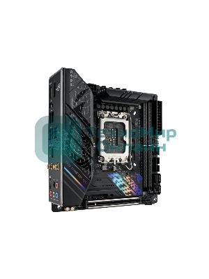 Материнская плата ASUS ROG STRIX B760-I GAMING WIFI, LGA 1700, Intel B760, 2xDDR5, 4xSATA, 2xM.2, 1xPCIe 5.0 x16, 1xHDMI, 1xDP, 1x 2.5Gb LAN, 3xUSB-A 2.0, 3xUSB-A 3.2 Gen 1, 1xUSB-C 3.2 Gen 1, 1xUSB-C 3.2 Gen 2x2, 5x3.5 мм, 7.1, Mini-ITX