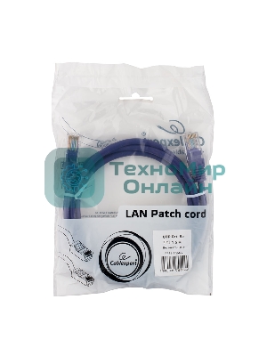 Патч-корд UTP Cablexpert PP12-1.5M/V cat.5e, 1.5 м, литой, многожильный, фиолетовый