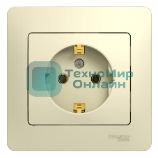 Розетка 1-м СП Glossa 16А с заземл. в сборе беж. SchE GSL000242
