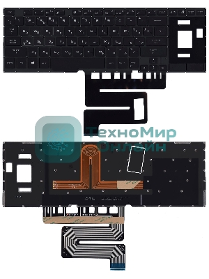 Клавиатура для ноутбука Asus ROG GX501VS GX501VSK черная c подсветкой маленький энтер