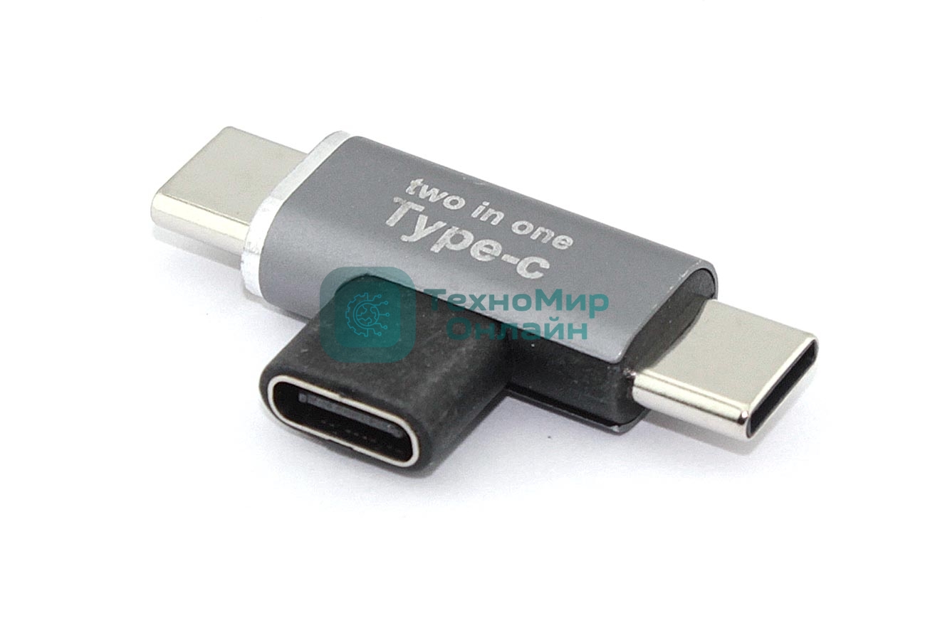 Переходник Type-C мама на 2 папа