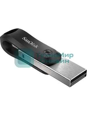 Флешка USB SanDisk IX60N iXpand Go (SDIX60N-064G-GN6NN), 64Gb, USB 3.0/Lightning, R/W 150/70, черный/серебристый