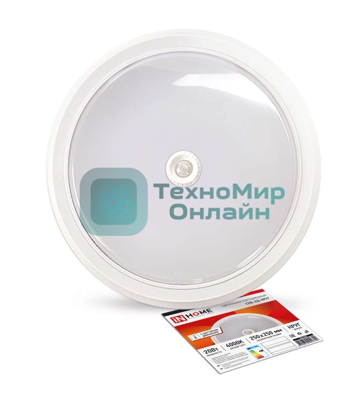 Светильник светодиодный СПБ-2Д-КРУГ 20Вт 230В 4000К 1400лм 250мм с датчиком бел. IN HOME 4690612020709