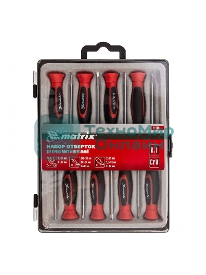 Набор отверток Matrix для точных работ универсальный, 8 шт., Crv