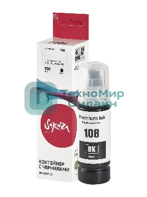 Контейнер с чернилами Sakura C13T09C14A (108 BK) для Epson, черный, 70 мл.