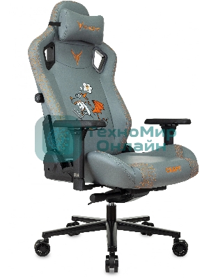 Кресло игровое Knight Craft Dragon серый эко.кожа крестов. металл