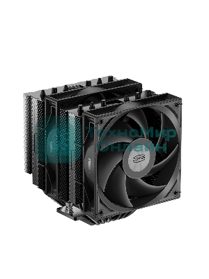 Кулер для процессора PCCooler RT620 BK (250W, 4-pin PWM, 157mm, Al/Cu, 6x6mm, 2x120mm, 73.32CFM, 34.9dBA, 2200RPM, S: 1851/1700/1200/115X, AM5/AM4, black)