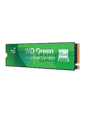 Накопитель SSD 2Tb WD Green SN3000, M.2 2280, PCI-E 3x4, R/W - 5000/4200 Mb/s