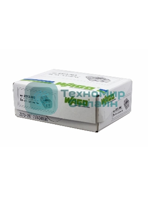 Клемма 2х(0.5-2.5мм) 2-хпроводн. для распред. короб. (без п) WAGO 2273-202