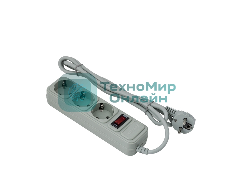Сетевой фильтр ExeGate EX221177RUS SP-3-1.8G (3 розетки, 1.8 м, евровилка, серый)