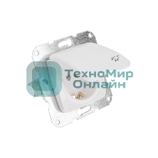 Розетка Kranz 1-ая с/з DEA с крышкой с/у 16А мех. белый