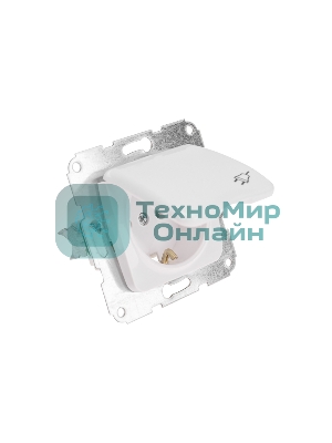 Розетка Kranz 1-ая с/з DEA с крышкой с/у 16А мех. белый