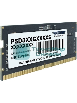 Оперативная память Patriot, DDR5, 8GB (1x8 GB), 4800 MHz, CL40, SO-DIMM