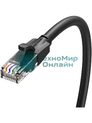 Патч-корд Vention прямой UTP cat.6, RJ45 - 10м. черный