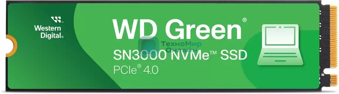 Накопитель SSD 2Tb WD Green SN3000, M.2 2280, PCI-E 3x4, R/W - 5000/4200 Mb/s