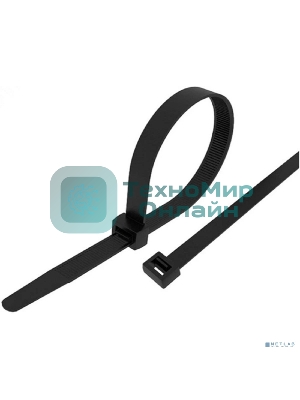 Стяжка нейлоновая морозостойкая Rexant 200x3,6 мм, черная (100 шт/уп)