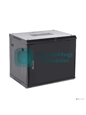 Шкаф коммутационный Rexant настенный 12U 600x600 мм пер. дв. металл черный