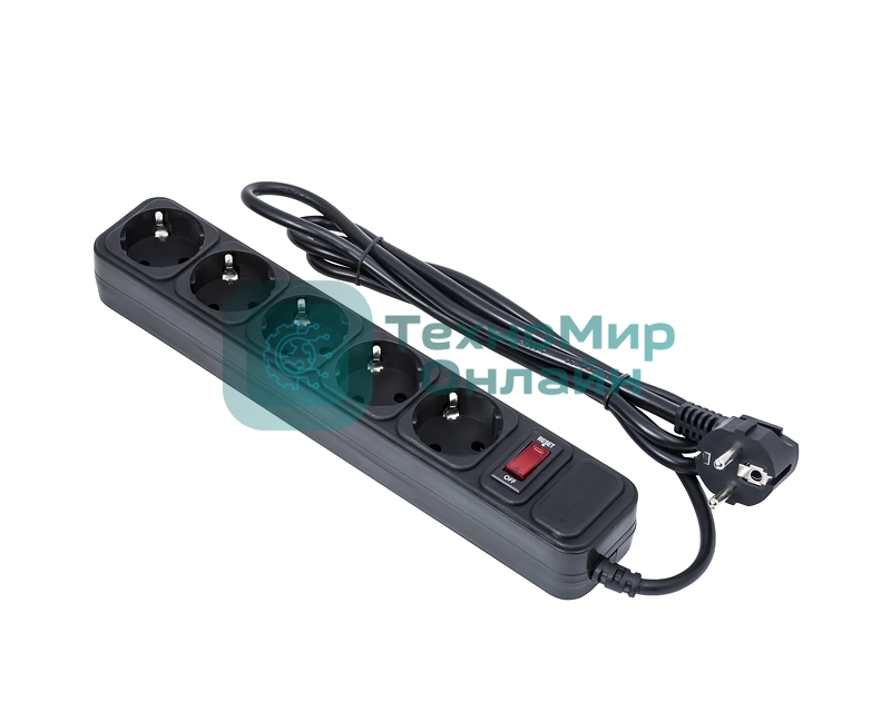 Сетевой фильтр ExeGate EX279179RUS SP-5-7B (5 розеток, 7 м, евровилка, черный)