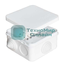 Коробка распр. ОП 75х75х45 7 выходов 3 гермоввода с клемм. 10А 6 контактов IP54 крышка защелкивающаяся бел. Epplast 220323