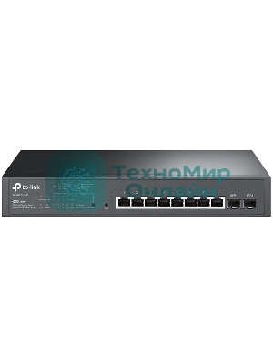 Коммутатор TP-Link JetStream 10-Port Gigabit Smart Switch with 8-Port PoE+, 8× Gigabit PoE+ Ports, 2× Gigabit SFP Slots, 802.3at/af, 150 W PoE Power, 1U 13-inch Rack-mountable Steel CaseIntegration with Omada SDN Controller, 802.1Q VLAN, STP/RSTP/MSTP, IGMP Snoopi