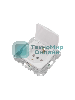 Розетка Kranz 1-ая с/з DEA с крышкой с/у 16А мех. белый