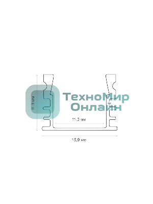 Комплект накладного алюминиевого профиля с рассеивателем Rexant 16х12 мм, 2 м