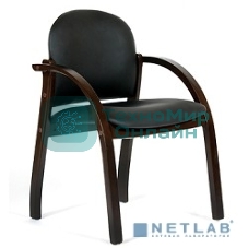 Конференц-стул Chairman 659 черный матовый (искусственная кожа/темный орех)