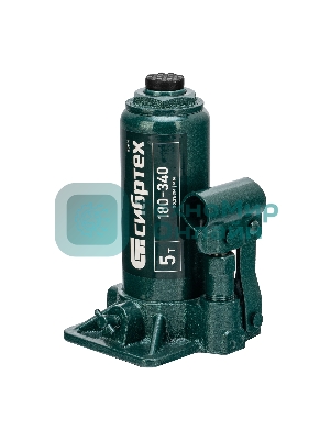 Домкрат гидравлический Сибртех бутылочный, 5т, 180-340 мм, в пластиковом кейсе