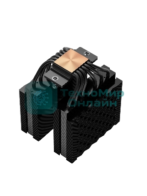 Кулер для процессора PCCooler RT620 BK (250W, 4-pin PWM, 157mm, Al/Cu, 6x6mm, 2x120mm, 73.32CFM, 34.9dBA, 2200RPM, S: 1851/1700/1200/115X, AM5/AM4, black)