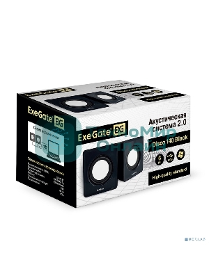 Акустическая система 2.0 ExeGate EX287057RUS Disco 140 Black (питание USB, 2х3Вт (6Вт RMS), 100-20000Гц, черный)