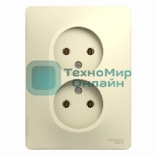 Розетка 2-м СП Glossa 16А IP20 без заземл. беж. SchE GSL000220